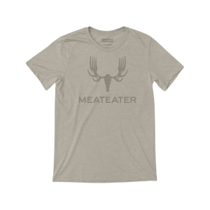 MeatEater Men's Primary Logo Short Sleeve Crew Neck T Shirt Oatmeal Heather XL