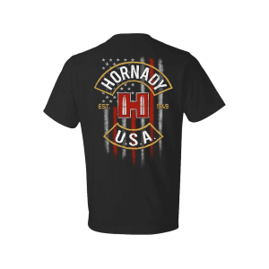 Hornady Men's Flag Rocker Short Sleeve Crew Neck T Shirt Black XL