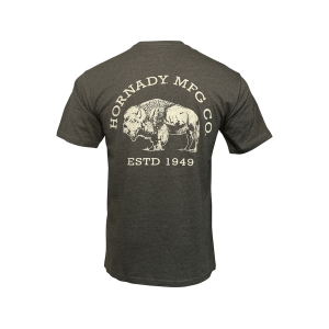 Hornady Men's Bison Land Short Sleeve Crew Neck T Shirt Military Olive Heather XL