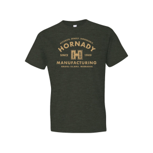 Hornady Men's Manufacturing Short Sleeve Crew Neck T Shirt Dark Olive Heather Medium