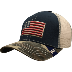 Hornady Men's H Flag Trucker Hat Navy/Camo One Size Fits Most