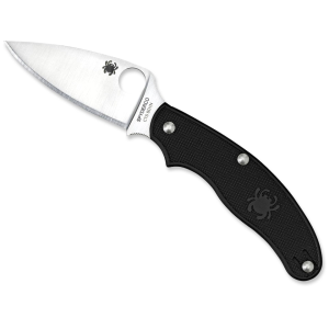 Spyderco UK Penknife Pocket Knife 2.93" Leaf CTS-BD1 Satin Blade Fiberglass Reinforced Nylon (FRN) Handle Black - Spyderco