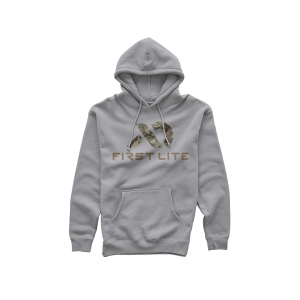 First Lite Men's Fusion Logo Hoodie Light Gray XL