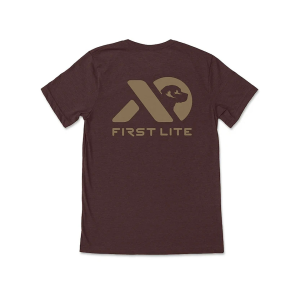 First Lite Men's Pheasant Logo Short Sleeve Crew Neck T Shirt Rust Heather Large