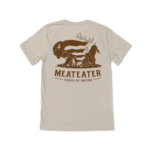 MeatEater Men's Hoof To Paw Short Sleeve Crew Neck T Shirt Cream Large