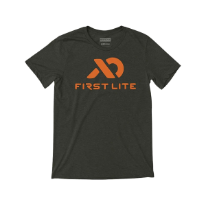 First Lite Men's Stacked Logo Short Sleeve Crew Neck T Shirt Military 2XL