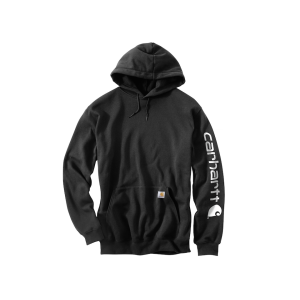 Carhartt Men's Loose Fit Midweight Logo Sleeve Graphic Hoodie Black Large Tall