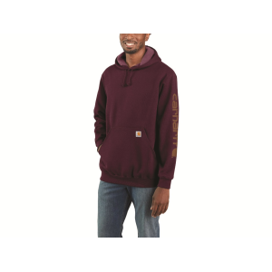 Carhartt Men's Loose Fit Midweight Logo Sleeve Graphic Hoodie Port Medium
