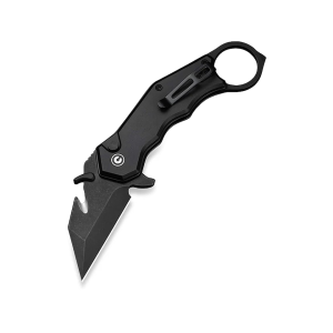 CIVIVI Amaroq Pocket Knife 2.11" Reverse Tanto Nitro-V Black Blade Aluminum Handle Black