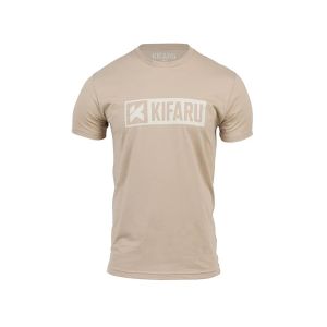 Kifaru Men's Logo Short Sleeve Crew Neck T Shirt Tan XL