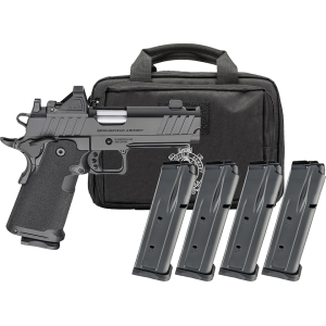 Springfield Armory 1911 DS Prodigy AOS Comp Gear Pac 9mm Luger Pistol 4.25" Barrel 10+1 Round Black Cerakote Slide Black Grip Black Frame Red Dot