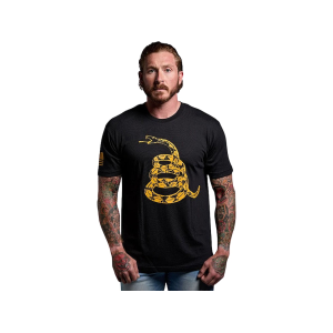 Born Primitive Men's Gadsden Flag Short Sleeve Crew Neck T Shirt Black Medium