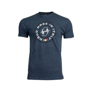 Crispi Boots Men's Sticker Short Sleeve Crew Neck T Shirt Navy 2XL