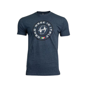 Crispi Boots Men's Sticker Short Sleeve Crew Neck T Shirt Navy Medium