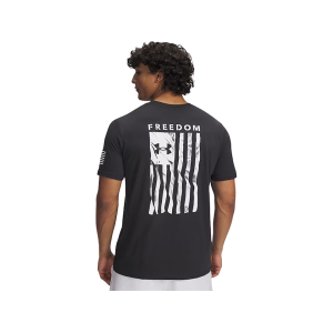Under Armour Men's Freedom Flag Short Sleeve T Shirt Black/White Medium