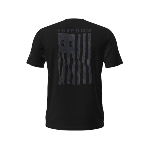 Under Armour Men's Freedom Flag Short Sleeve T Shirt Black/Castlerock Medium