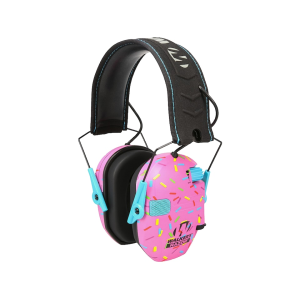 Walker's Razor Slim Low Profile Electronic Ear Muffs Pink Sprinkles