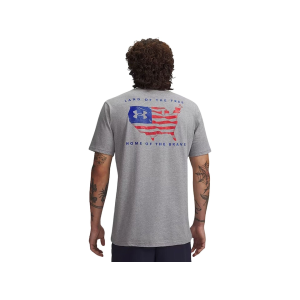 Under Armour Men's Freedom Flag USA Short Sleeve T Shirt Steel Light Heather/Royal Large