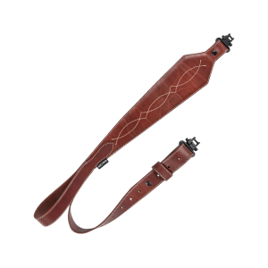 Allen Leather Rifle Sling Western Scallop Brown
