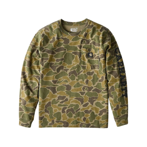 Carhartt Men's Relaxed Fit Heavyweight Long Sleeve Logo T Shirt Burnt Olive Vintage Camo 3XL