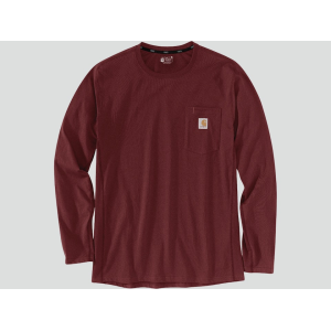 Carhartt Men's Force Relaxed Fit Midweight Pocket Long Sleeve T Shirt Dark Spice Red Heather 2XL