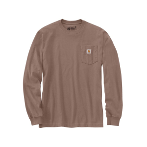 Carhartt Men's K126 Loose Fit Heavyweight Long Sleeve Pocket T Shirt Soft Sepia Large
