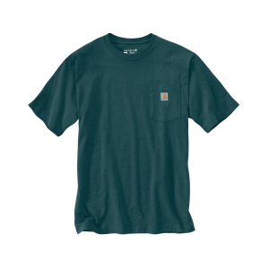 Carhartt Men's K87 Loose Fit Heavyweight Short Sleeve T Shirt Greenstone Heather 4XL