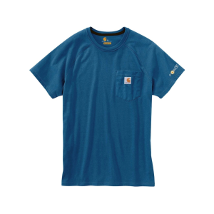 Carhartt Men's Force Relaxed Fit Pocket Short Sleeve T Shirt Dark Horizon Blue Heather Medium