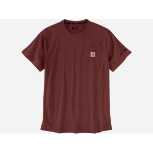 Carhartt Men's Force Relaxed Fit Pocket Short Sleeve T Shirt Dark Spice Red Heather 2XL