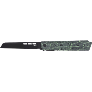 CRKT Zephyr Pocket Knife 3.22" Wharncliffe Sandvik 14C28N Black Titanium Nitride Blade G-10 Handle Green