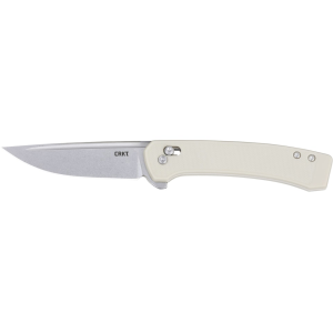 CRKT Q Compact Crossbar Pocket Knife 3.05" Drop Point Sandvik 14C28N Stonewashed Blade Glass Reinforced Nylon (GRN) Handle Sand