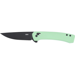 CRKT Q Compact Crossbar Pocket Knife 3.05" Drop Point Sandvik 14C28N Black Oxide Blade Glass Reinforced Nylon (GRN) Handle Aqua