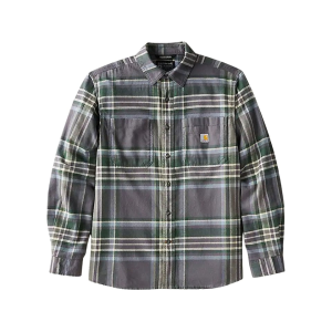 Carhartt Men's Rugged Flex Relaxed Fit Midweight Flannel Shirt Gravel 3XL