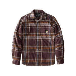 Carhartt Men's Rugged Flex Relaxed Fit Midweight Flannel Shirt Dark Sepia Medium