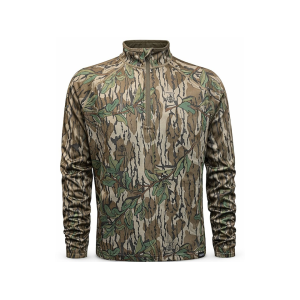 MidwayUSA Men's Grid Fleece Quarter Zip Shirt Mossy Oak Greenleaf XL Tall