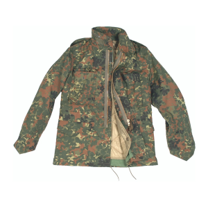 Mil-Tec Men's M65 Lined Field Jacket Flecktarn Camo Large