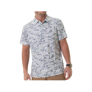Burlebo Men's Performance Short Sleeve Polo White Camo 2XL