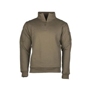 Mil-Tec Men's Tactical Quarter Zip Sweatshirt Ranger Green 2XL