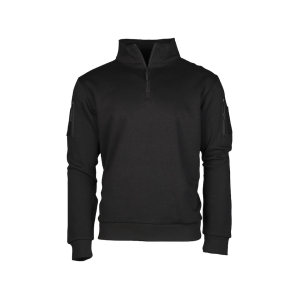 Mil-Tec Men's Tactical Quarter Zip Sweatshirt Black 2XL