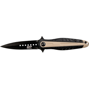 Smith & Wesson M&P Shield Dagger Pocket Knife 2.63" Dagger 8Cr13MoV Black Oxide Blade Aluminum Handle Flat Dark Earth