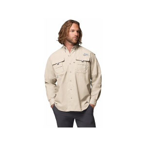 Columbia Men's Bahama II Long Sleeve Shirt Fossil Medium