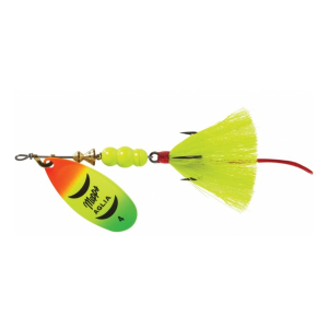 Mepps Aglia Dressed Inline Spinner 1/3oz Yellow Tail Hot Firetiger Blade