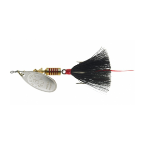 Mepps Aglia Dressed Inline Spinner 1/4oz Black Tail Silver Blade