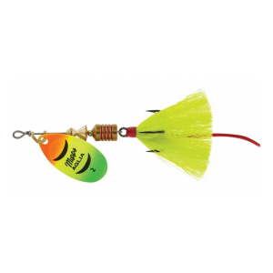 Mepps Aglia Dressed Inline Spinner 1/6oz Yellow Tail Hot Firetiger Blade
