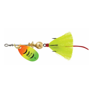 Mepps Aglia Dressed Inline Spinner 1/12oz Yellow Tail Hot Firetiger Blade