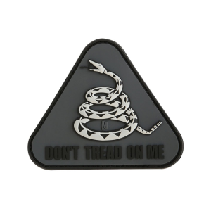 Maxpedition Don't Tread On Me PVC Morale Patch Gray and Black 3" x 2.6"