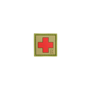 Maxpedition Medic 1" PVC Morale Patch Tan and Red 1" x 1"
