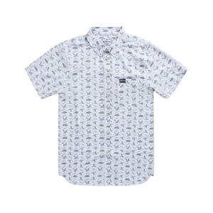 Burlebo Men's Performance Short Sleeve Shirt Ducks and Calls White Medium