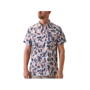 Burlebo Men's Performance Short Sleeve Shirt Vintage Camo Large