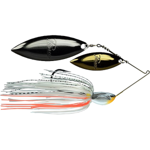 Picasso Inviz-R-Wire Double Willow Spinnerbait 3/4oz White Shad Gold/Nickel